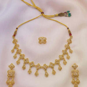 Gold Necklace with Earrings